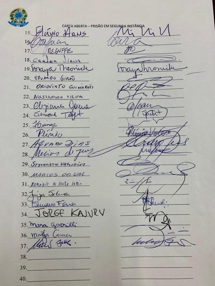 Confira a lista dos 37 senadores a favor da prisão na segunda instância 3