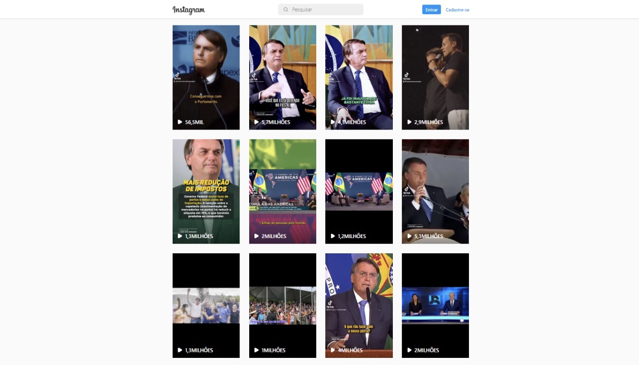 Bolsonaro ultrapassa a marca de 20 milhões de seguidores no Instagram 1