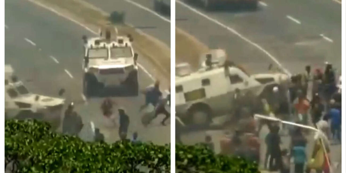 Em 2019, blindado da Guarda Nacional atropelou manifestantes que protestavam contra ditadura de Maduro