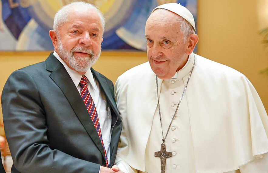Roma, Itália, 21.06.2023 - Presidente Lula e a primeira-dama Janja encontram-se com papa Francisco, no Vaticano.