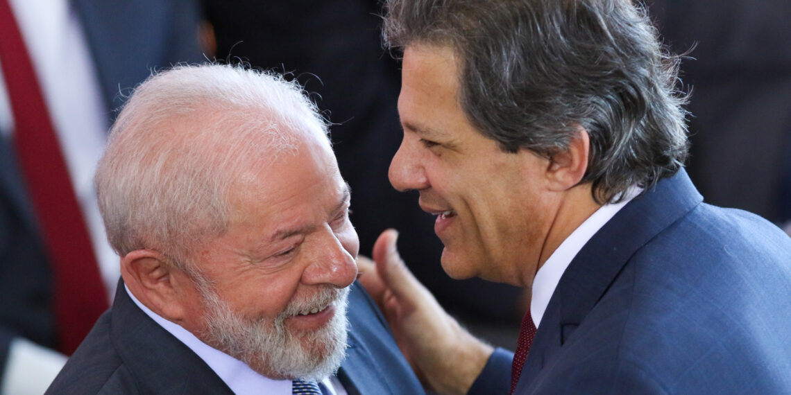 Brasília - 28/06/2023 O presidente Luiz Inácio Lula da Silva e o ministro da Fazenda, Fernando Haddad, durante anuúncio do Plano Safra da Agricultura Familiar 2023/2024