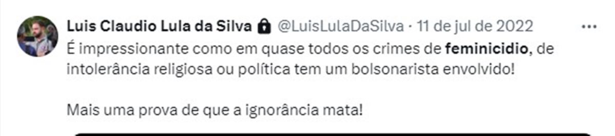 Veja o que Lulinha disse sobre bolsonaristas antes de ser acusado de agressões e ameaças pela ex-companheira 2