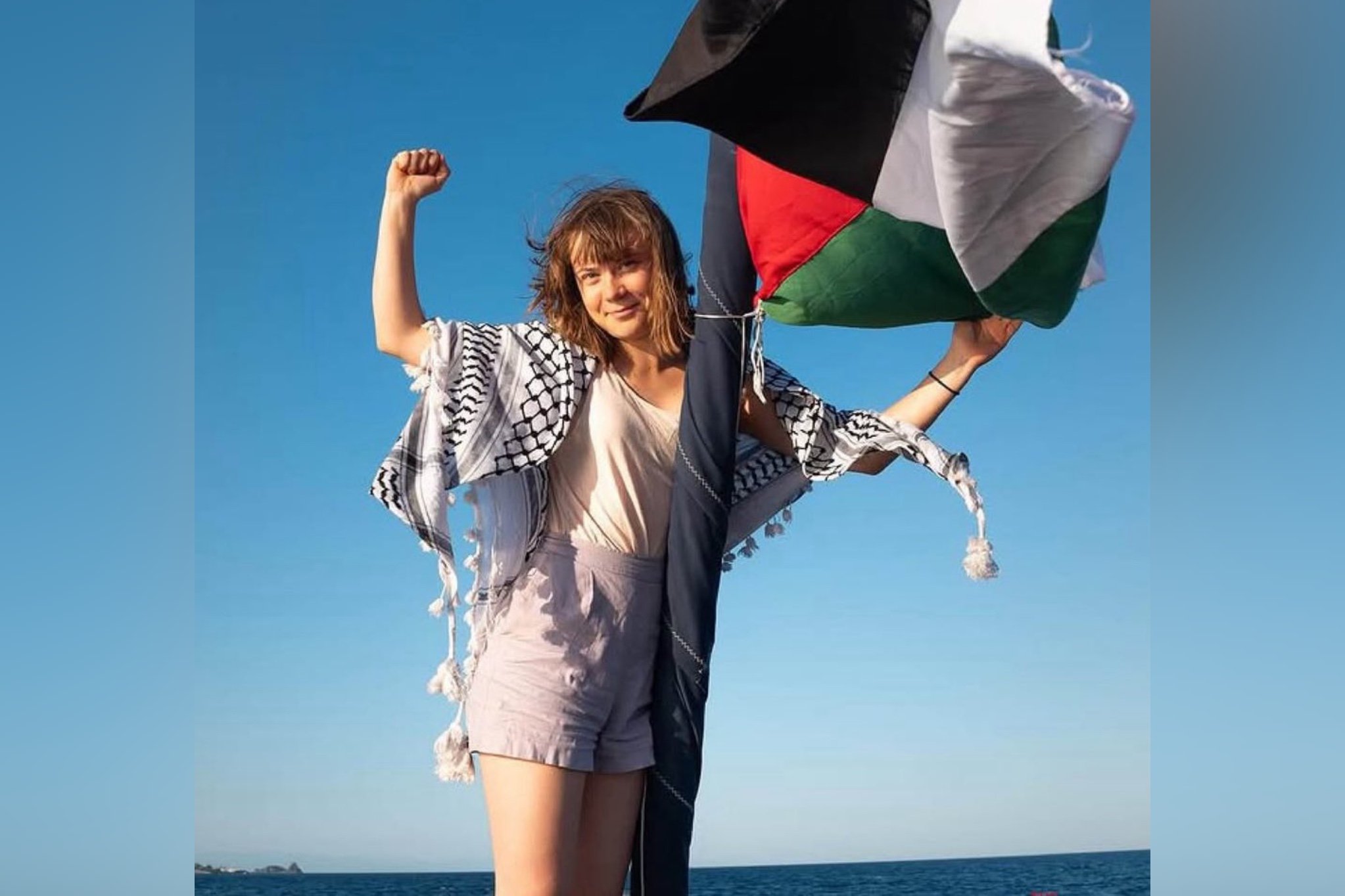 Greta e grupo pró-Palestina são levados a assistir vídeos de ataques do Hamas contra civis israelenses 2 Greta e grupo pró-Palestina são levados a assistir vídeos de ataques do Hamas contra civis israelenses 1