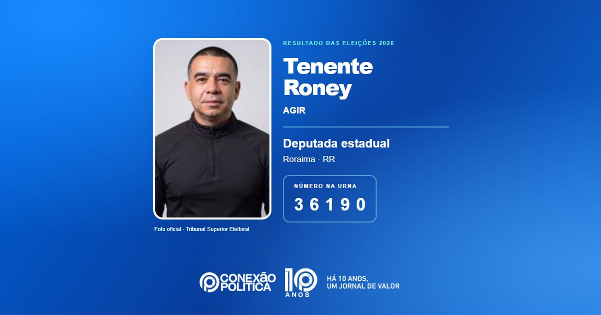 Foto oficial de Deputado Estadual — Eleições 2026: Tenente Roney, do AGIR, é eleita deputada estadual em RR com 4.469 votos