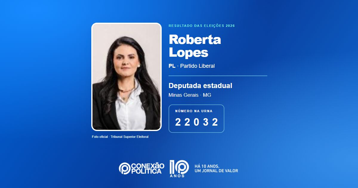 Foto oficial de Deputado Estadual — Eleições 2026: Roberta Lopes, do PL, é eleita deputada estadual em MG com 63.840 votos