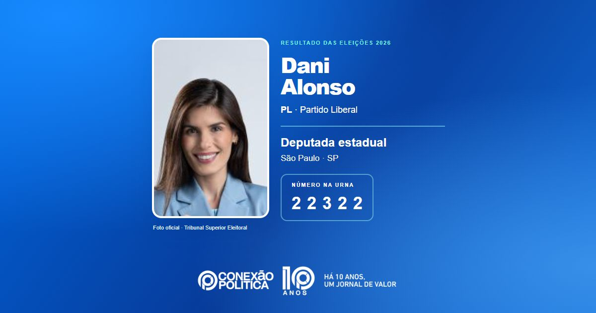 Foto oficial de Deputado Estadual — Eleições 2026: Dani Alonso, do PL, é eleita deputada estadual em SP com 155.574 votos