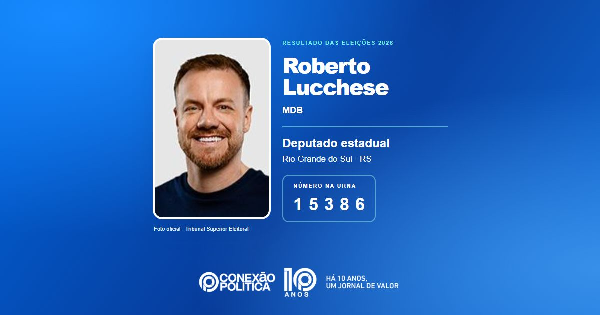 Foto oficial de Deputado Estadual — Eleições 2026: Roberto Lucchese, do MDB, é eleito deputado estadual no RS com 71.720 votos