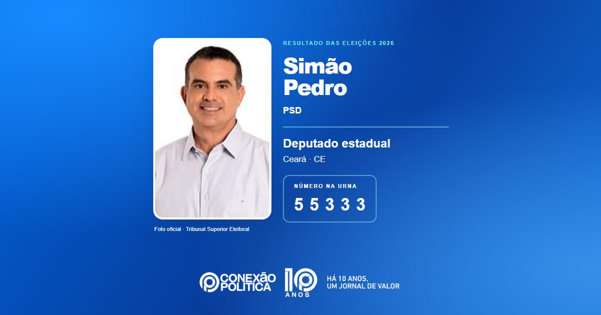 Foto oficial de Deputado Estadual — Eleições 2026: Simão Pedro, do PSD, é eleito deputado estadual no CE com 42.840 votos