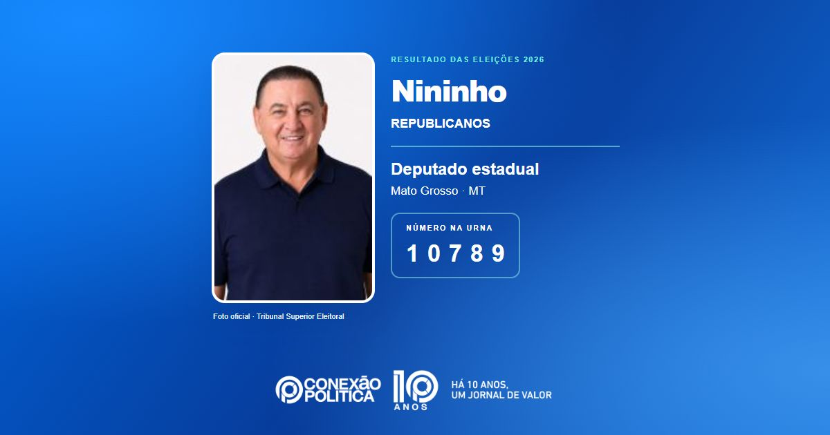 Foto oficial de Deputado Estadual — Eleições 2026: Nininho, do REPUBLICANOS, é eleito deputado estadual em MT com 33.438 votos