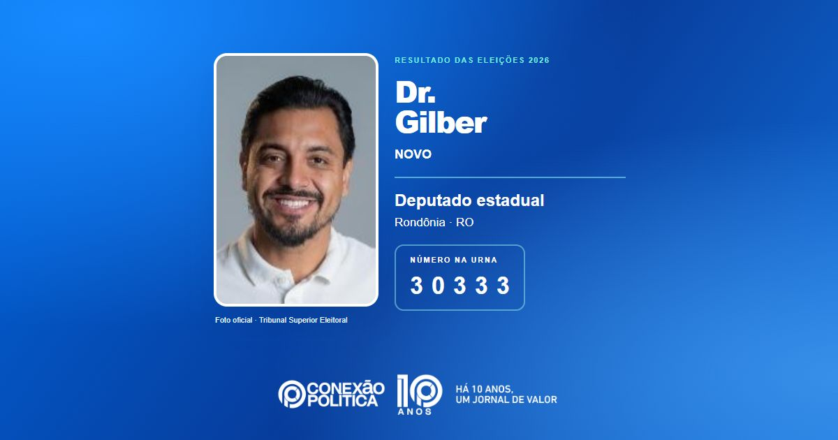 Foto oficial de Deputado Estadual — Eleições 2026: Dr. Gilber, do NOVO, é eleito deputado estadual em RO com 9.553 votos