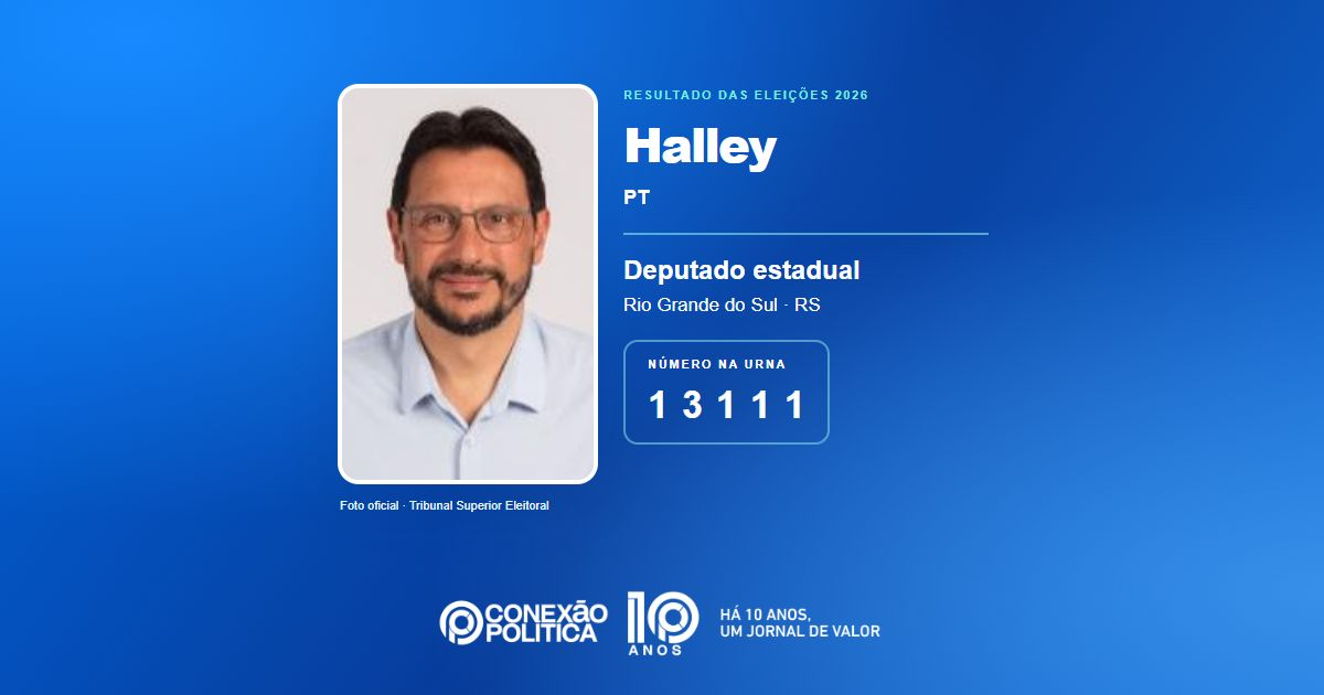 Foto oficial de Deputado Estadual — Eleições 2026: Halley, do PT, é eleito deputado estadual no RS com 47.138 votos