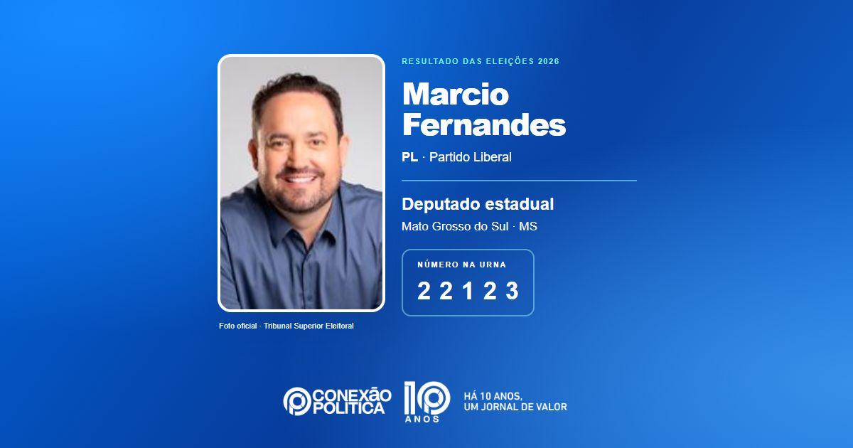 Foto oficial de Deputado Estadual — Eleições 2026: Marcio Fernandes, do PL, é eleito deputado estadual em MS com 23.122 votos