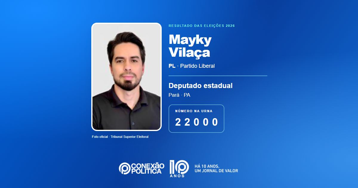 Foto oficial de Deputado Estadual — Eleições 2026: Mayky Vilaça, do PL, é eleito deputado estadual no PA com 53.979 votos