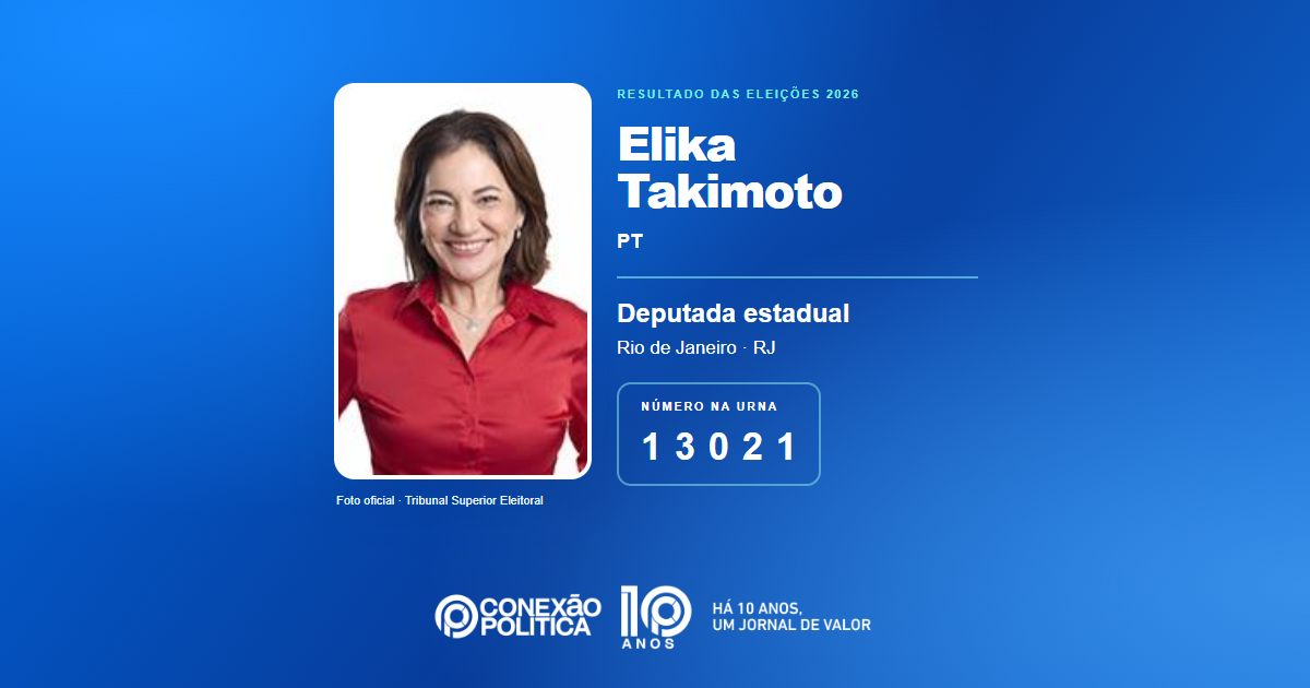 Foto oficial de Deputado Estadual — Eleições 2026: Elika Takimoto, do PT, é eleita deputada estadual no RJ com 135.271 votos