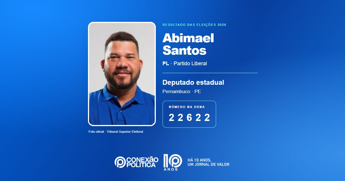 Foto oficial de Deputado Estadual — Eleições 2026: Abimael Santos, do PL, é eleito deputado estadual em PE com 50.404 votos