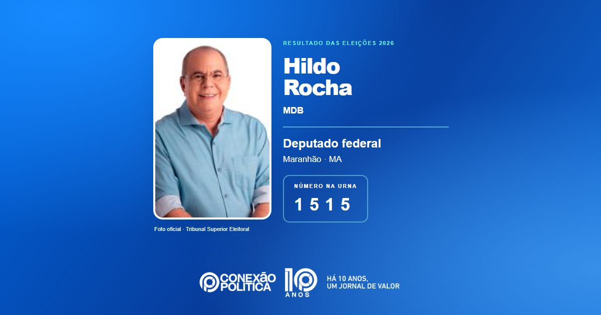 Foto oficial de Deputado Federal — Eleições 2026: Hildo Rocha, do MDB, é eleito deputado federal no MA com 115.172 votos