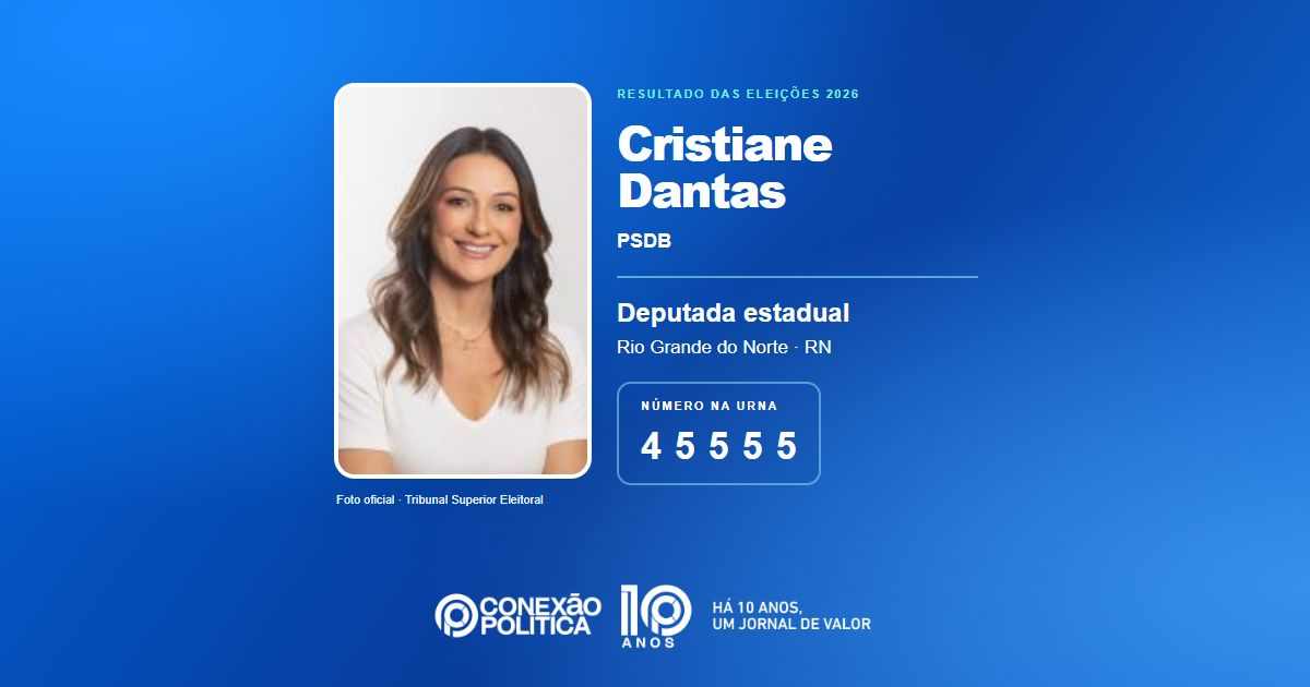 Foto oficial de Deputado Estadual — Eleições 2026: Cristiane Dantas, do PSDB, é eleita deputada estadual no RN com 49.589 votos