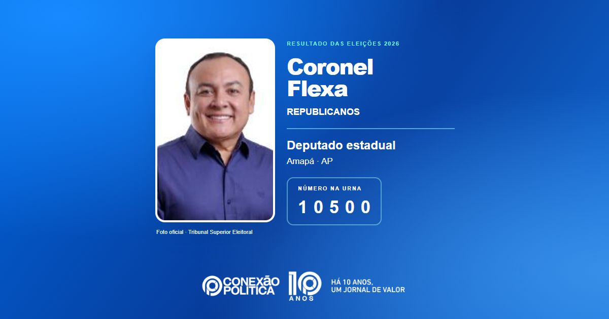 Foto oficial de Deputado Estadual — Eleições 2026: Coronel Flexa, do REPUBLICANOS, é eleito deputado estadual no AP com 8.098 votos