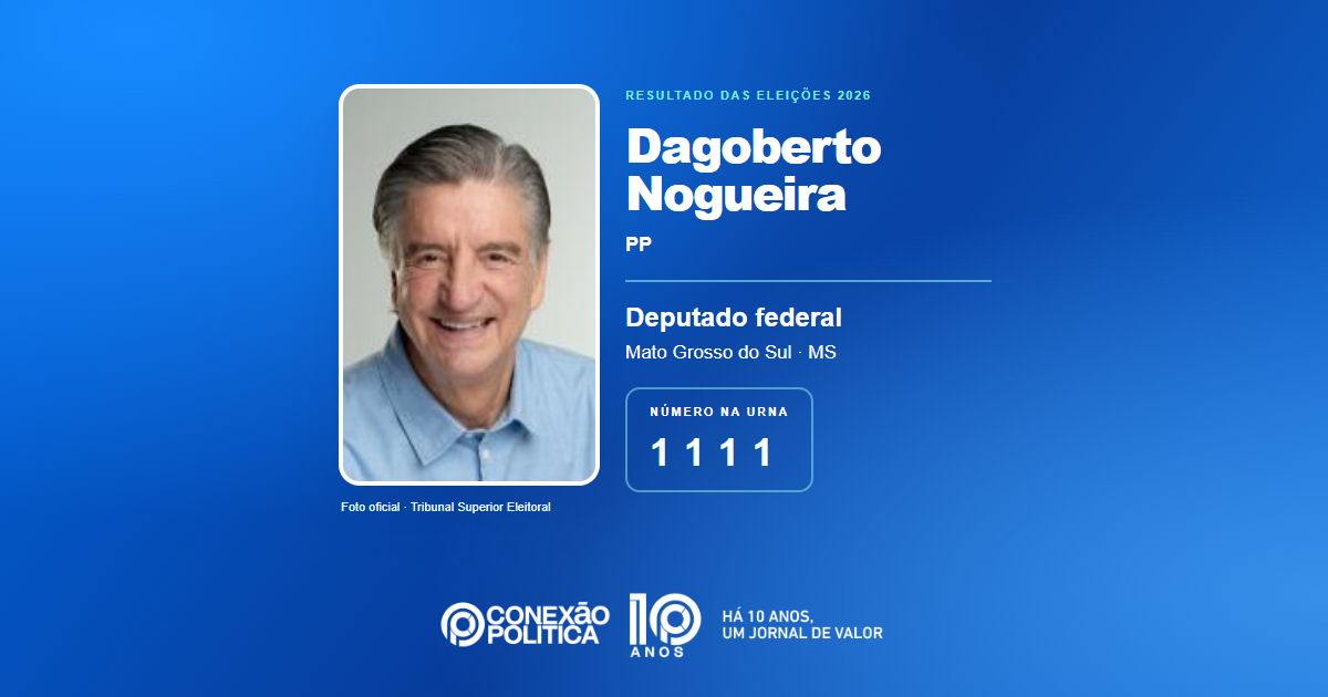 Foto oficial de Deputado Federal — Eleições 2026: Dagoberto Nogueira, do PP, é eleito deputado federal em MS com 56.217 votos