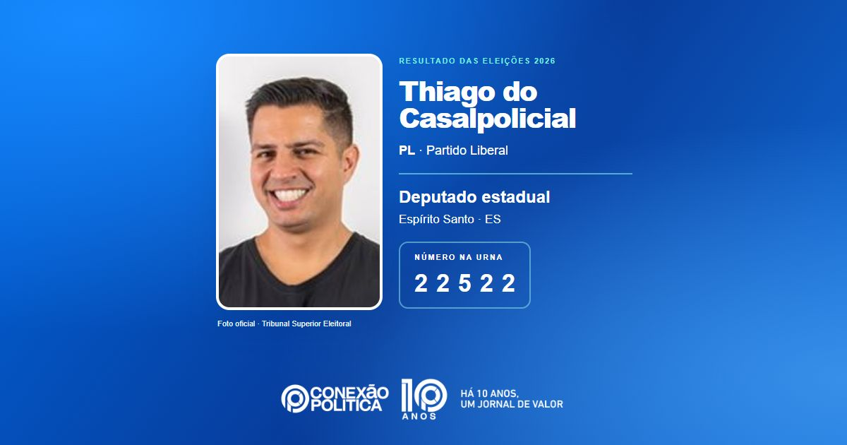 Foto oficial de Deputado Estadual — Eleições 2026: Thiago do Casalpolicial, do PL, é eleito deputado estadual no ES com 40.068 votos