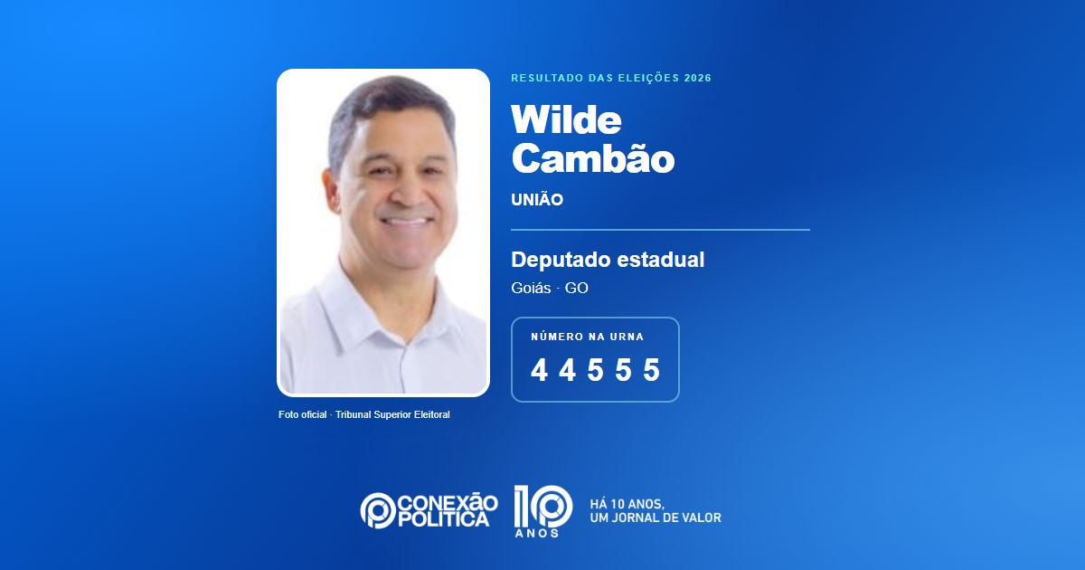 Foto oficial de Deputado Estadual — Eleições 2026: Wilde Cambão, do UNIÃO, é eleito deputado estadual em GO com 53.550 votos