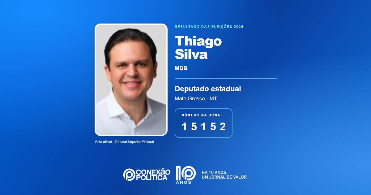 Foto oficial de Deputado Estadual — Eleições 2026: Thiago Silva, do MDB, é eleito deputado estadual em MT com 40.856 votos