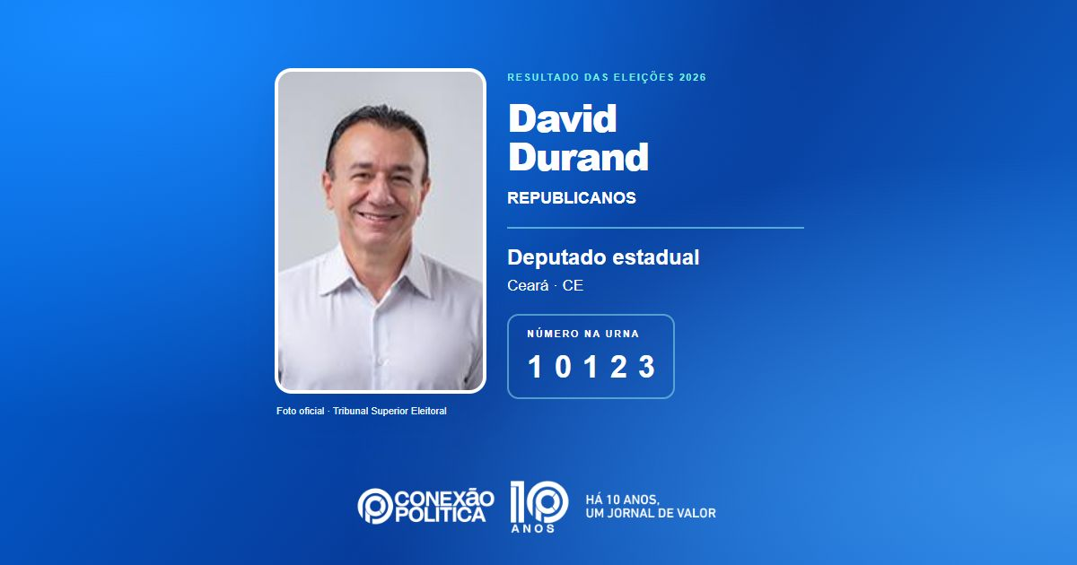 Foto oficial de Deputado Estadual — Eleições 2026: David Durand, do REPUBLICANOS, é eleito deputado estadual no CE com 49.051 votos