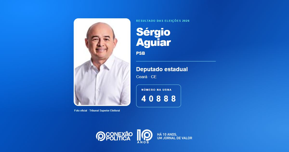 Foto oficial de Deputado Estadual — Eleições 2026: Sérgio Aguiar, do PSB, é eleito deputado estadual no CE com 88.148 votos