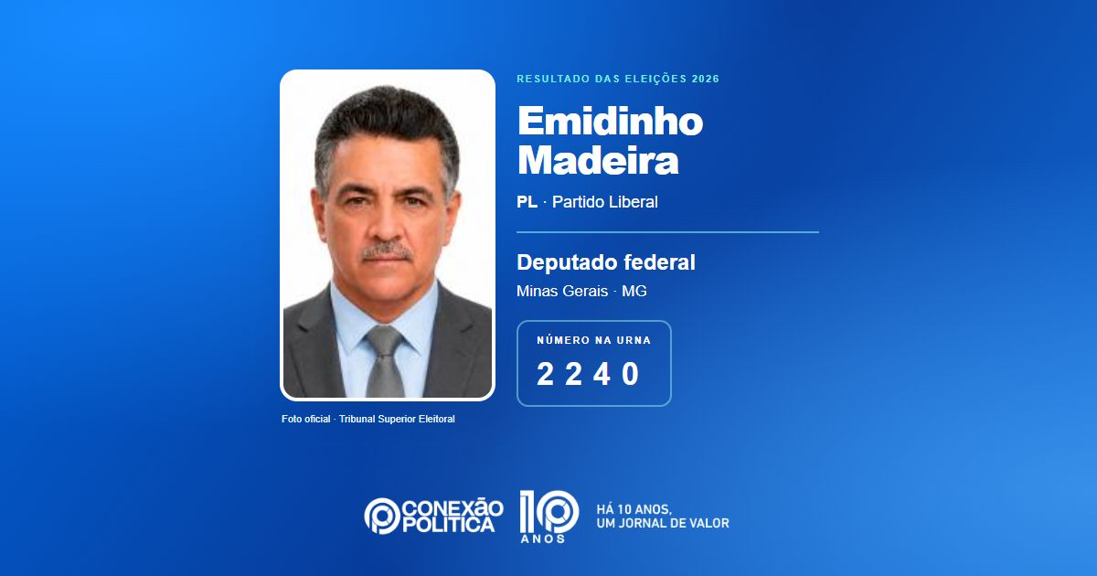 Foto oficial de Deputado Federal — Eleições 2026: Emidinho Madeira, do PL, é eleito deputado federal em MG com 94.812 votos
