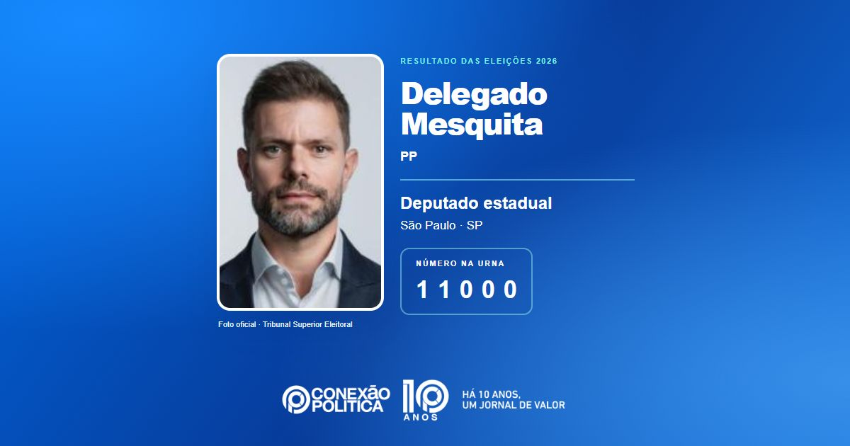 Foto oficial de Deputado Estadual — Eleições 2026: Delegado Mesquita, do PP, é eleito deputado estadual em SP com 87.918 votos
