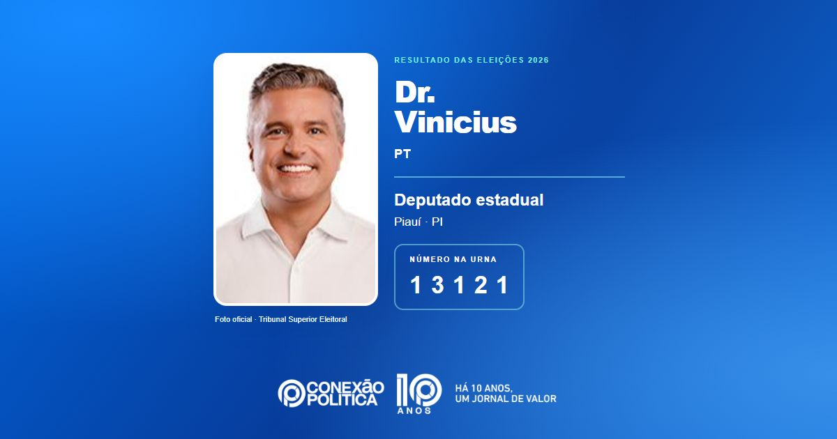 Foto oficial de Deputado Estadual — Eleições 2026: Dr. Vinicius, do PT, é eleito deputado estadual no PI com 57.089 votos