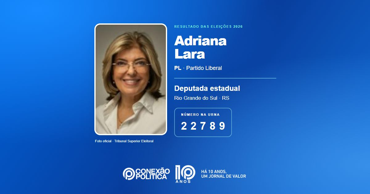 Foto oficial de Deputado Estadual — Eleições 2026: Adriana Lara, do PL, é eleita deputada estadual no RS com 26.129 votos