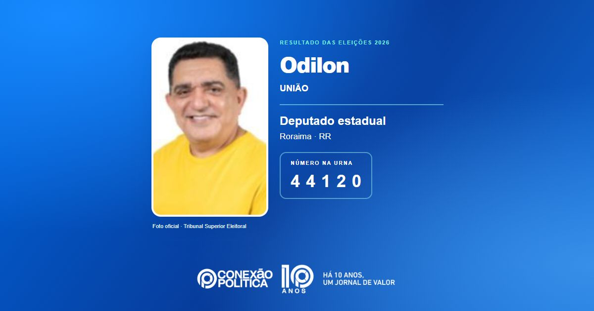 Foto oficial de Deputado Estadual — Eleições 2026: Odilon, do UNIÃO, é eleito deputado estadual em RR com 6.759 votos