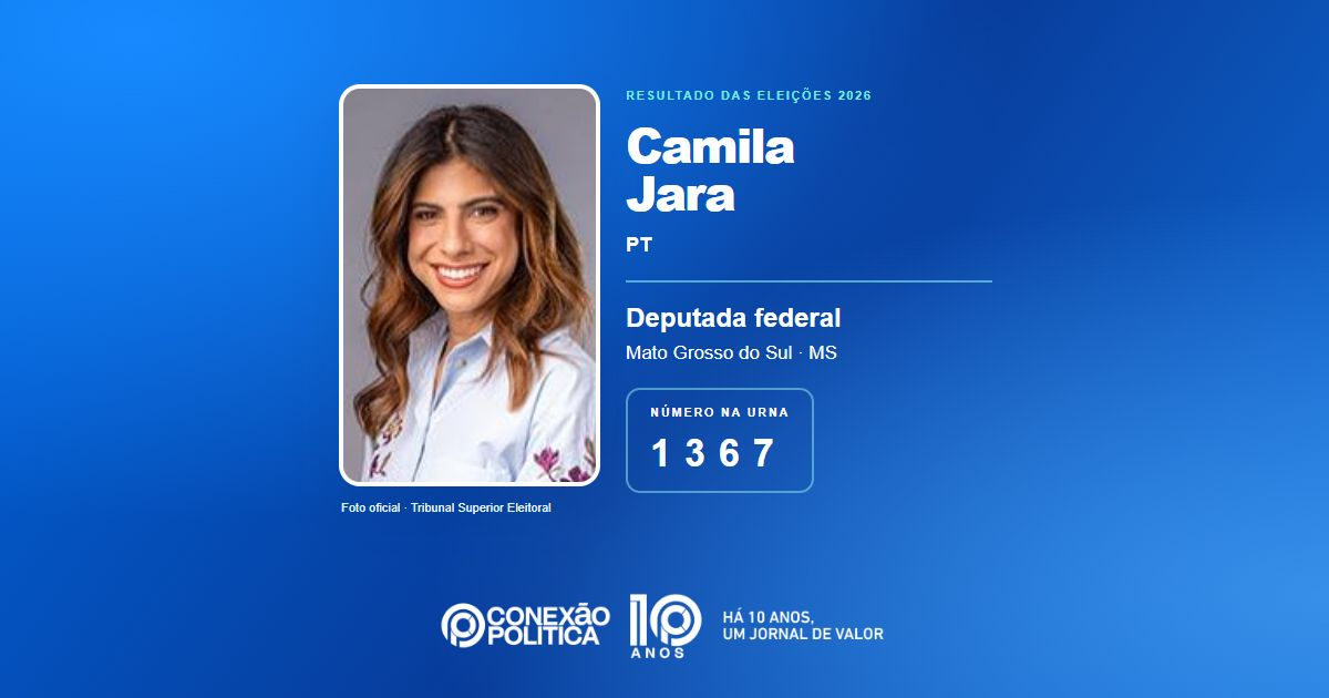 Foto oficial de Deputado Federal — Eleições 2026: Camila Jara, do PT, é eleita deputada federal em MS com 154.157 votos