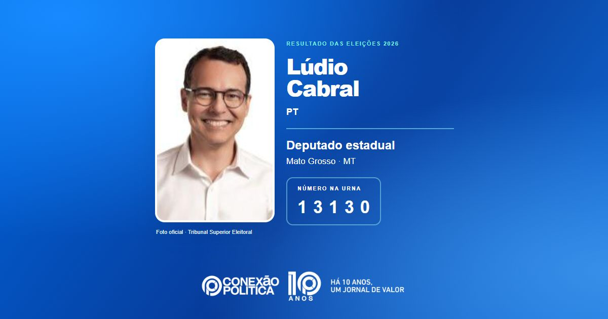 Foto oficial de Deputado Estadual — Eleições 2026: Lúdio Cabral, do PT, é eleito deputado estadual em MT com 86.107 votos