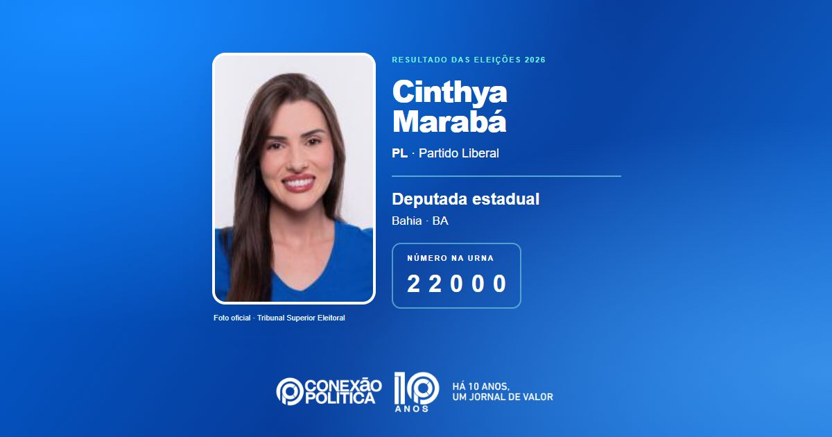 Foto oficial de Deputado Estadual — Eleições 2026: Cinthya Marabá, do PL, é eleita deputada estadual na BA com 89.063 votos