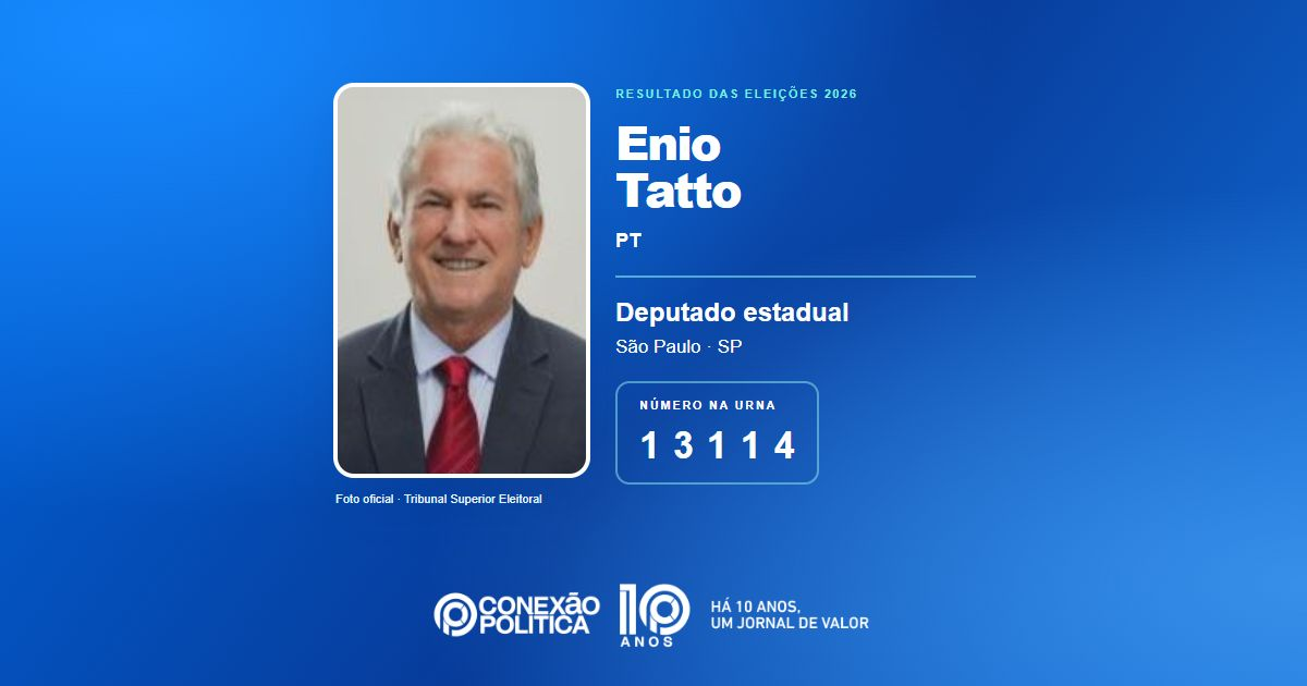 Foto oficial de Deputado Estadual — Eleições 2026: Enio Tatto, do PT, é eleito deputado estadual em SP com 102.892 votos