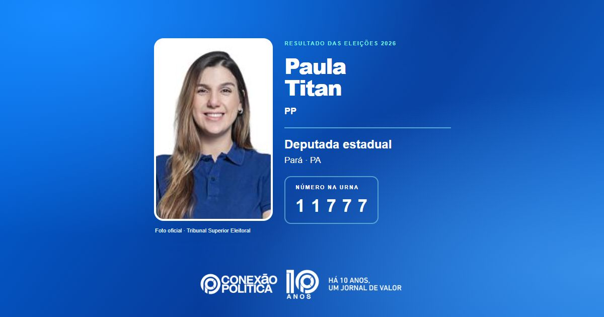 Foto oficial de Deputado Estadual — Eleições 2026: Paula Titan, do PP, é eleita deputada estadual no PA com 57.258 votos