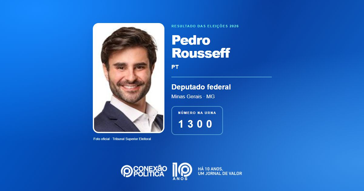 Foto oficial de Deputado Federal — Eleições 2026: Pedro Rousseff, do PT, é eleito deputado federal em MG com 118.567 votos