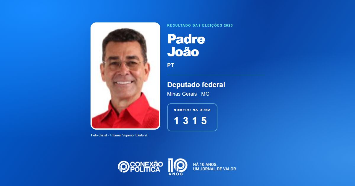 Foto oficial de Deputado Federal — Eleições 2026: Padre João, do PT, é eleito deputado federal em MG com 86.923 votos