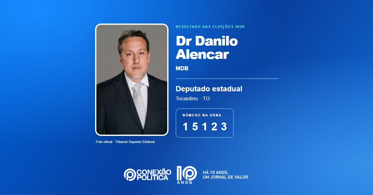 Foto oficial de Deputado Estadual — Eleições 2026: Dr Danilo Alencar, do MDB, é eleito deputado estadual no TO com 22.997 votos