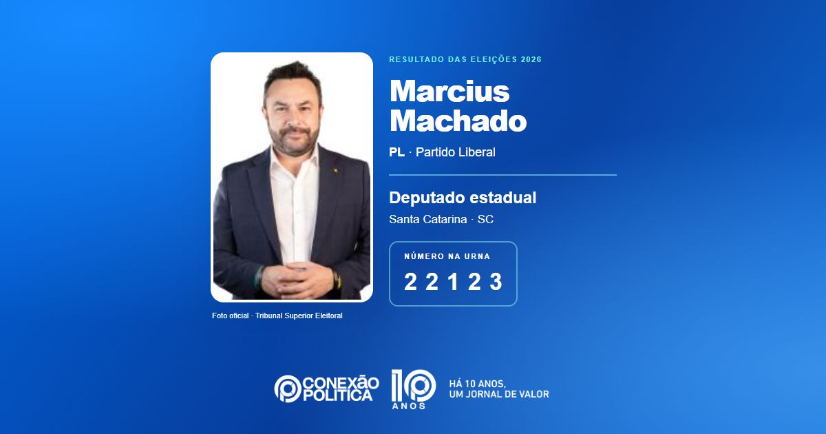 Foto oficial de Deputado Estadual — Eleições 2026: Marcius Machado, do PL, é eleito deputado estadual em SC com 37.061 votos