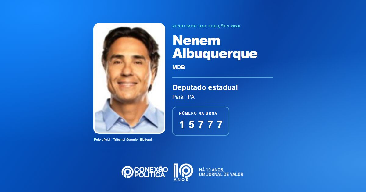 Foto oficial de Deputado Estadual — Eleições 2026: Nenem Albuquerque, do MDB, é eleito deputado estadual no PA com 57.823 votos