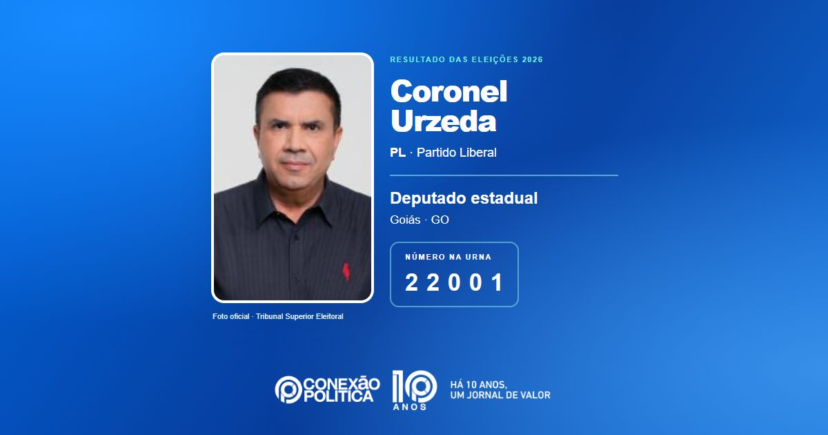 Foto oficial de Deputado Estadual — Eleições 2026: Coronel Urzeda, do PL, é eleito deputado estadual em GO com 40.116 votos