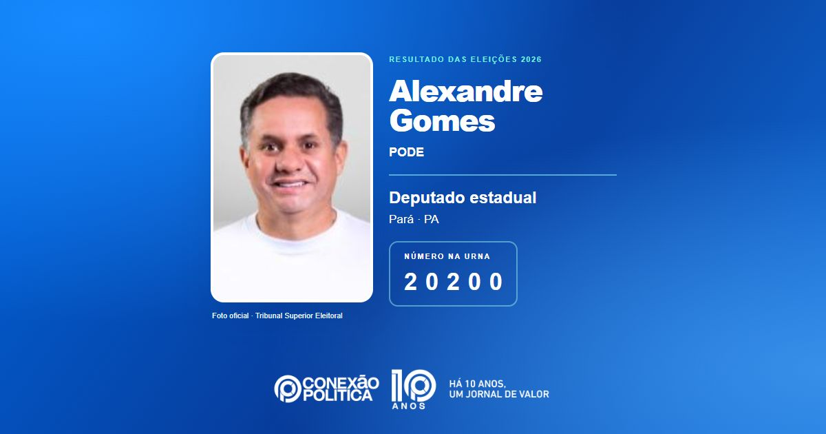 Foto oficial de Deputado Estadual — Eleições 2026: Alexandre Gomes, do PODE, é eleito deputado estadual no PA com 44.224 votos