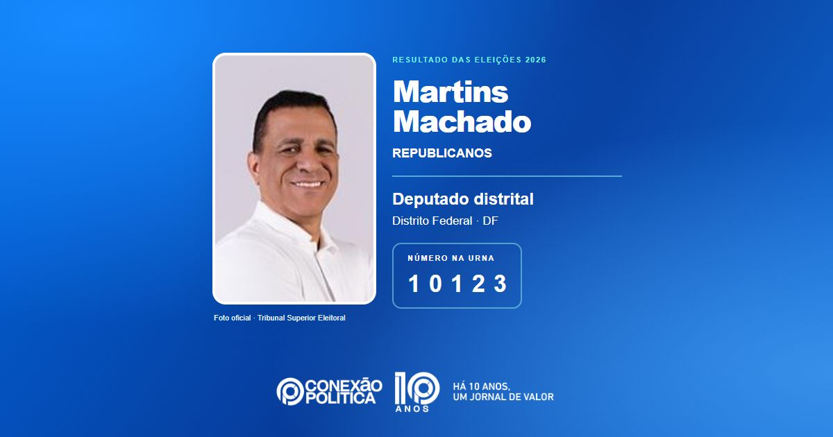 Foto oficial de Deputado Distrital — Eleições 2026: Martins Machado, do REPUBLICANOS, é eleito deputado distrital no DF com 27.541 votos
