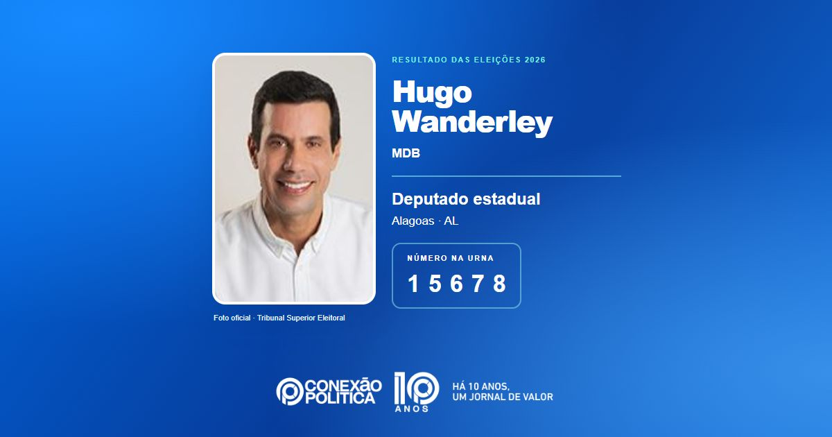 Foto oficial de Deputado Estadual — Eleições 2026: Hugo Wanderley, do MDB, é eleito deputado estadual em AL com 47.724 votos