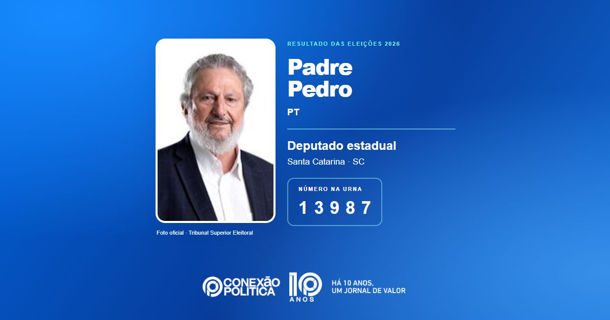 Foto oficial de Deputado Estadual — Eleições 2026: Padre Pedro, do PT, é eleito deputado estadual em SC com 33.304 votos