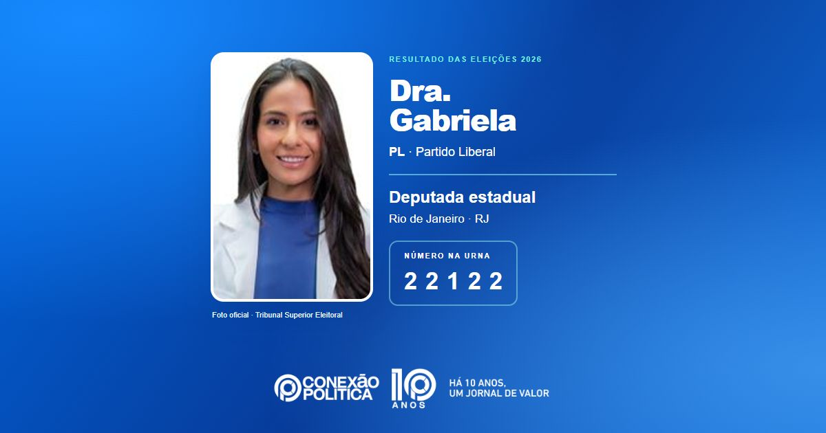 Foto oficial de Deputado Estadual — Eleições 2026: Dra. Gabriela, do PL, é eleita deputada estadual no RJ com 96.267 votos