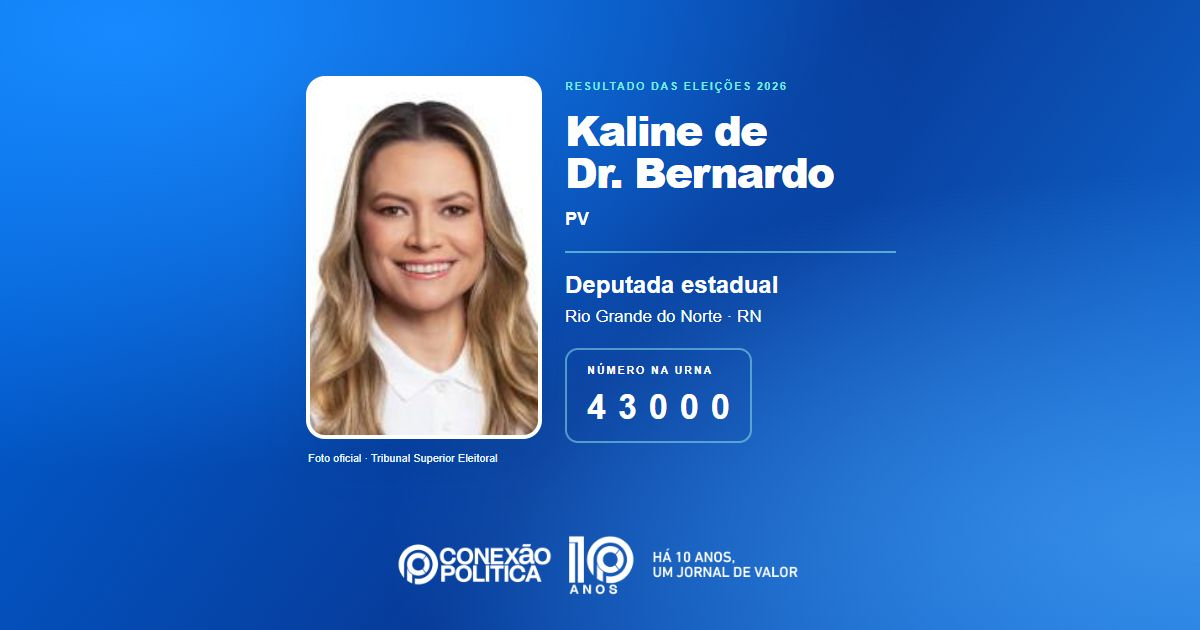 Foto oficial de Deputado Estadual — Eleições 2026: Kaline de Dr. Bernardo, do PV, é eleita deputada estadual no RN com 61.905 votos